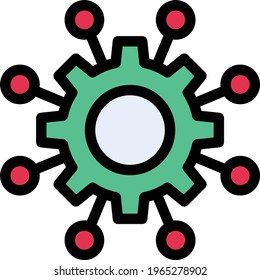 icono de línea de color del vector de la rueda cognitiva