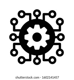 cogwheel vector glyph flat icon 