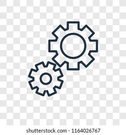 Cogwheel vector icon isolated on transparent background, Cogwheel logo concept