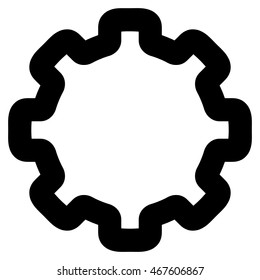 Cogwheel vector icon. Style is outline flat icon symbol, black color, white background.
