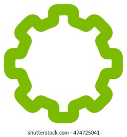 Cogwheel vector icon. Style is outline flat icon symbol, eco green color, white background.