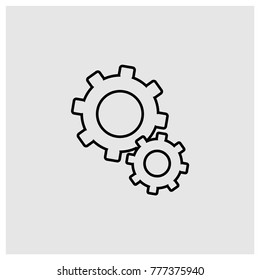Cogwheel vector line icon.