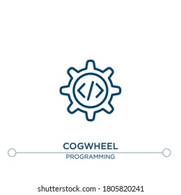 cogwheel vector line icon. Simple element illustration. cogwheel outline icon from programming concept. Can be used for web and mobile
