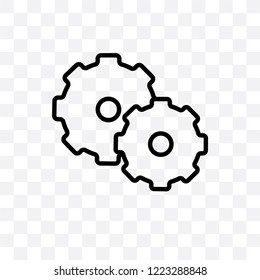 Cogwheel vector linear icon isolated on transparent background, Cogwheel transparency concept can be used for web and mobile