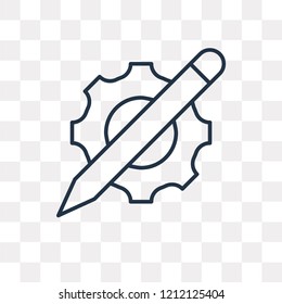Cogwheel vector outline icon isolated on transparent background, high quality linear Cogwheel transparency concept can be used web and mobile