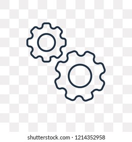 Cogwheel vector outline icon isolated on transparent background, high quality linear Cogwheel transparency concept can be used web and mobile