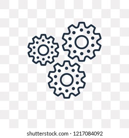 Cogwheel vector outline icon isolated on transparent background, high quality linear Cogwheel transparency concept can be used web and mobile