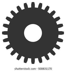 Cogwheel vector pictogram. Style is flat graphic symbol, gray color, white background.