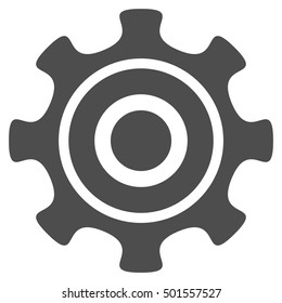 Cogwheel vector pictogram. Style is flat graphic symbol, gray color, white background.