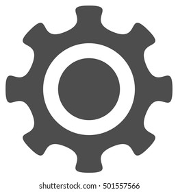 Cogwheel vector pictogram. Style is flat graphic symbol, gray color, white background.