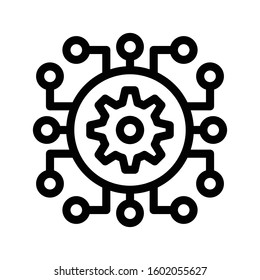 cogwheel vector thin line icon 