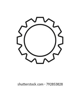 Cogwheel white icon
