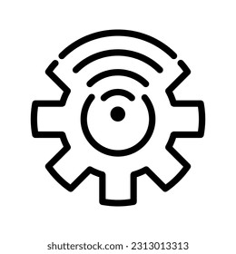 Cograd mit Wi-Fi-Symbol, Internet-Einstellsymbol, Vektorgrafik