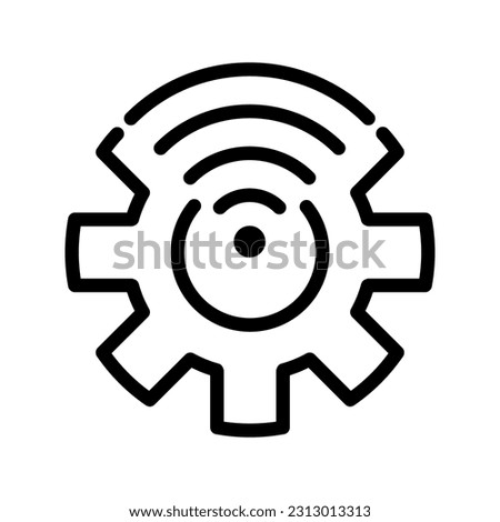 cogwheel with Wi-Fi symbol, internet settings icon vector