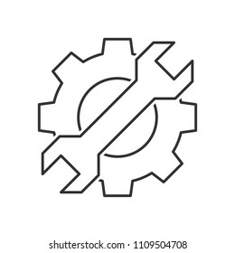 Cogwheel with wrench icon