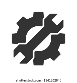 Cogwheel with wrench icon