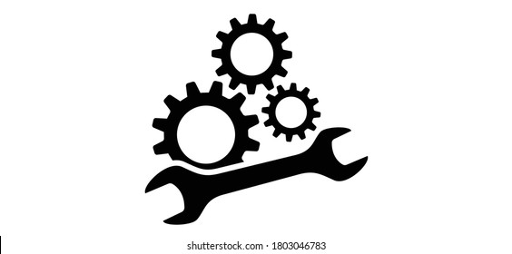 Cogwheels brain. Think big ideas. Gear mechanism settings tools template banner. Funny vector cog signs. Cogwheel strategy teamwork concept icons. Gears in Progress. Cogs wheels pictogram.