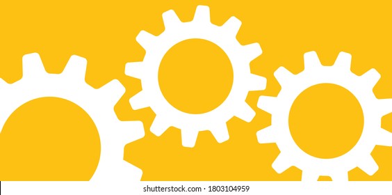 Cogwheels brain. Think big ideas. Gear mechanism settings tools template banner. Funny vector cog signs. Cogwheel strategy teamwork concept icons. Gears in Progress. Cogs wheels pictogram.