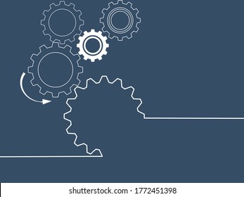 Cogwheels brain.gear mechanism settings tools template banner. Think ideas