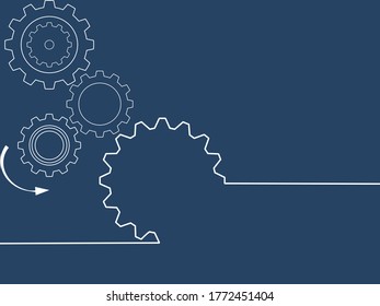 Cogwheels brain.gear mechanism settings tools template banner. Think ideas 