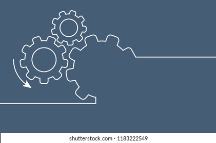 Cogwheels chaos brain tools. Cogwheel, gear mechanism settings tools. Fun drawing vector gears person icon or sign. Service cog brain pattern or template banner. Think big ideas tool. Setting.