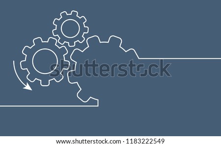 Cogwheels chaos brain tools. Cogwheel, gear mechanism settings tools. Fun drawing vector gears person icon or sign. Service cog brain pattern or template banner. Think big ideas tool. Setting.
