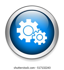 cogwheels couple of two different sizes icon