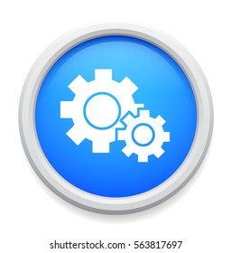 cogwheels couple of two different sizes icon