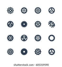 Cog-wheels, gears vector icon set