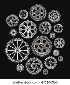 Cogwheels and gears. Vector illustration