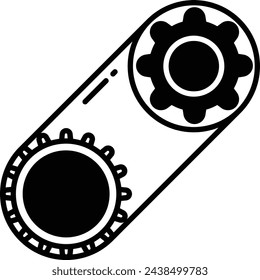 Zahnräder Glyphe und Linie Vektor-Illustration