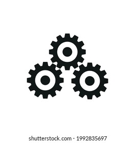 cogwheels icon on white background