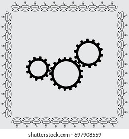 Cogwheels icon, settings vector illustration