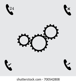 Cogwheels icon, settings vector illustration