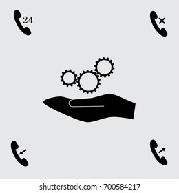 Cogwheels icon, settings vector illustration