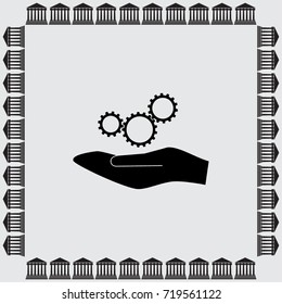Cogwheels icon, settings vector illustration