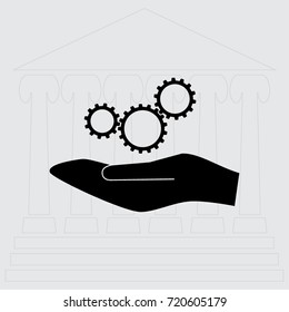 Cogwheels icon, settings vector illustration