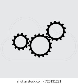 Cogwheels icon, settings vector illustration