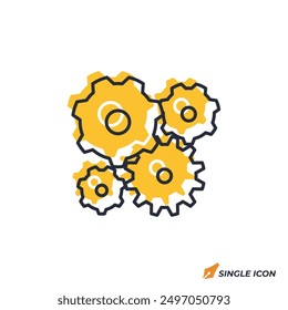 Cogwheels icon vector illustration. Cogwheels symbol isolated on white background