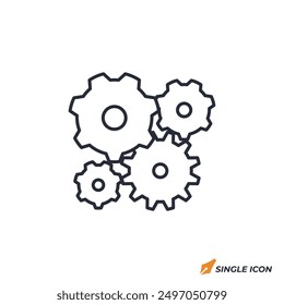 Cogwheels icon vector illustration. Cogwheels symbol isolated on white background