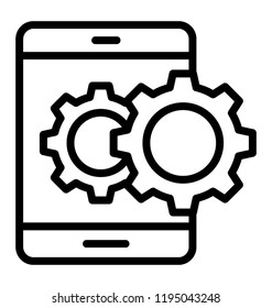 Cogwheels On Mobile Phone Screen Showing Stock Vector (Royalty Free ...