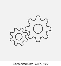 Cogwheels simple icon. Contour illustration.