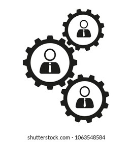 Cogwheels team work icons