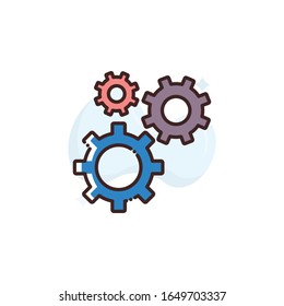 Cogwheels Vector Icon. illustration Style EPS 10 File