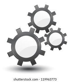  cogwheels, vector, industrial background
