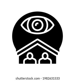 cohabitation surveillance glyph icon vector. cohabitation surveillance sign. isolated contour symbol black illustration