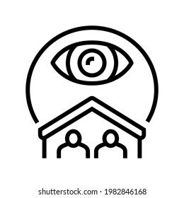 cohabitation surveillance line icon vector. cohabitation surveillance sign. isolated contour symbol black illustration
