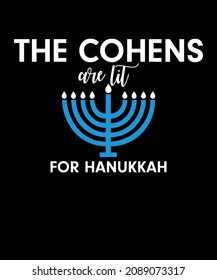 Die Hennen sind für Hanukah T-Shirt Design beleuchtet