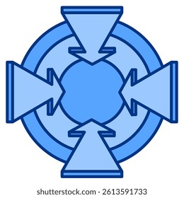 Coherence icon represented by Coherence arrow Blue style.