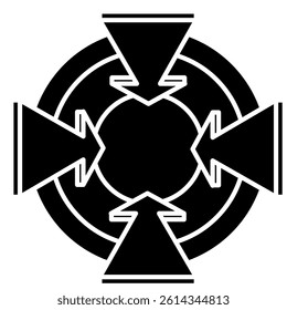 Coherence icon represented by Coherence arrow Black Filled style.